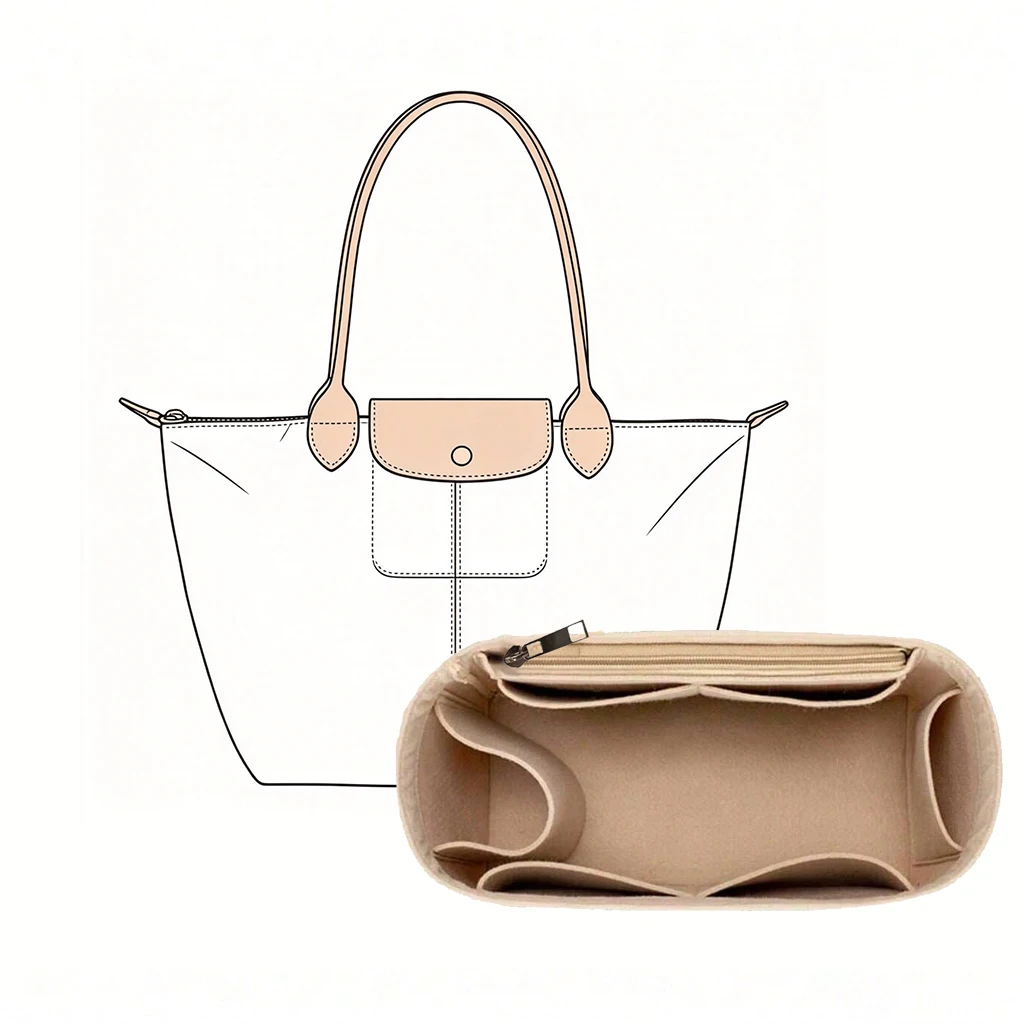 Makeup - Taschenorganizer aus Filz, Handtaschen-Einlage, Make-up-Aufbewahrung für