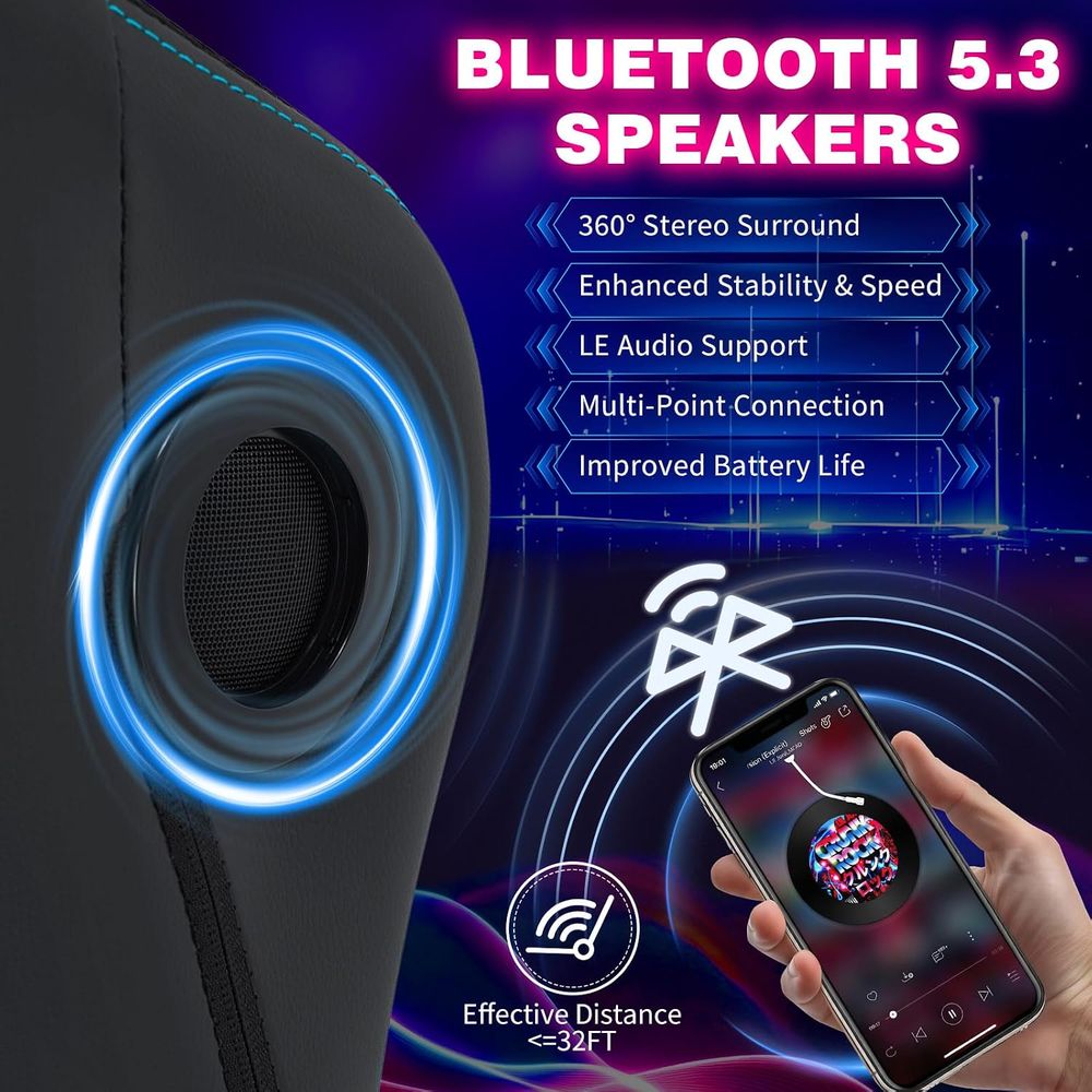 Gaming-Stuhl mit LED-Beleuchtu – Massage Bewertung und Preis